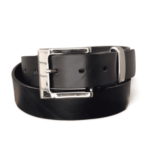 38mm Black Belt With Silver Buckle