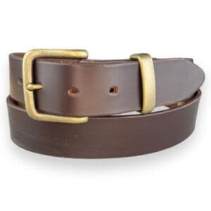 38MM DARK BROWN BELT WITH PEARL GOLD BUCKLE